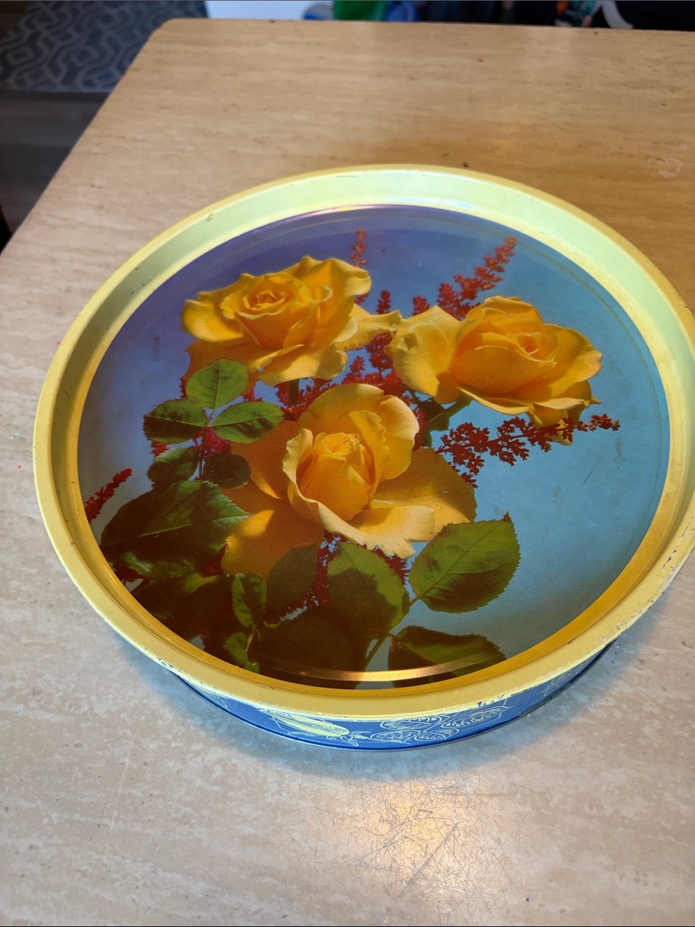 Yellow Rose Decorative Tin